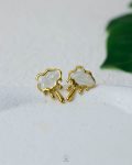 mix white and gold earring
