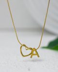 litter A gold trendy heart necklace