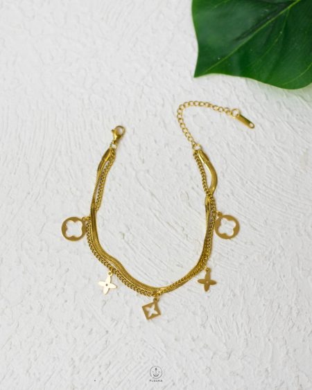 double layer gold van cleef bracelet