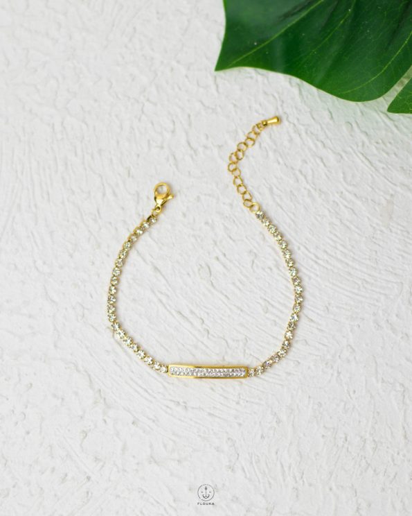 mix gold & white tennis bracelet
