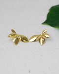 gold half rose earring