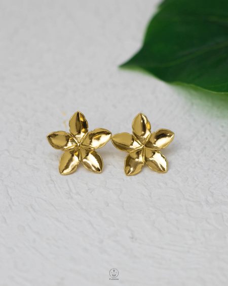 gold rose earring