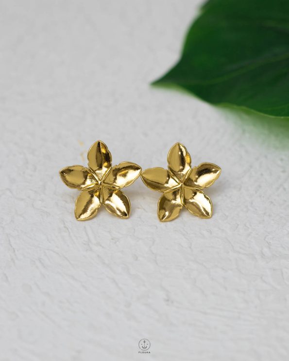 gold rose earring