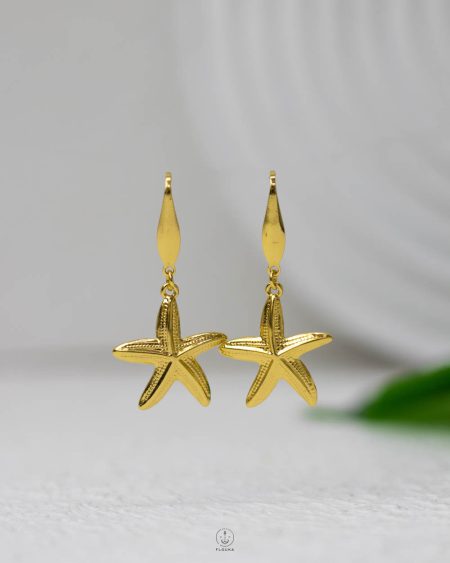 gold seastar earring