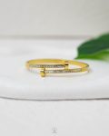 white straus nail gold bracelet