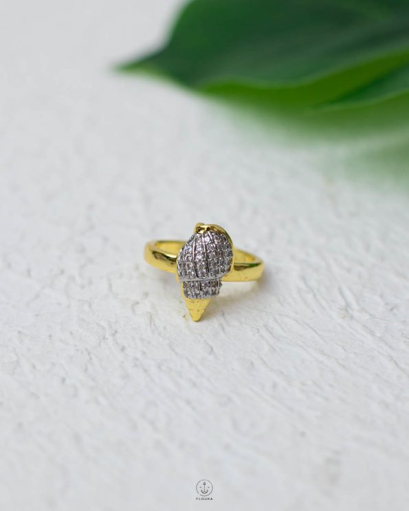 free size mix gold & silver straus seasell ring