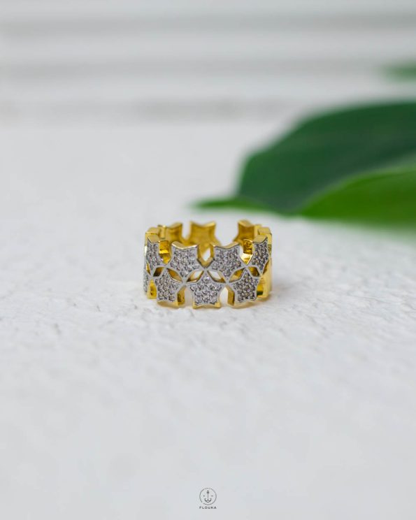 free size mix gold & silver straus tiny star ring