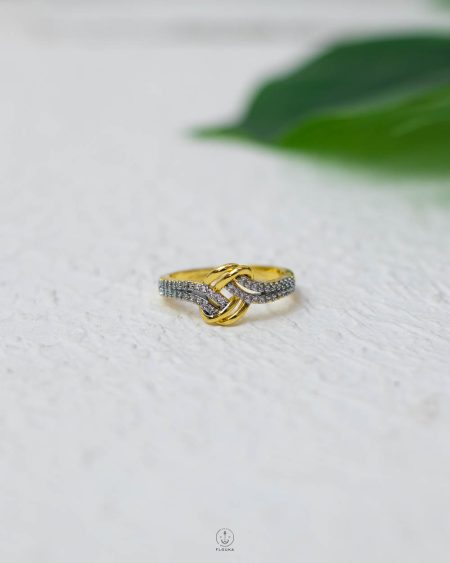 free size mix gold & silver straus tie ring