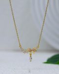 mix rose and white strus silver necklace