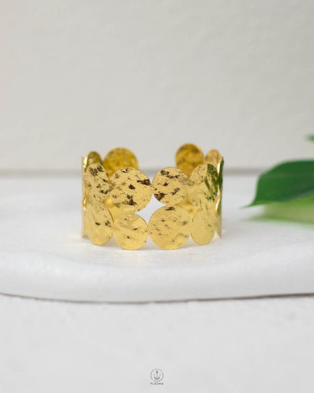 free size gold Circles chunky bangle