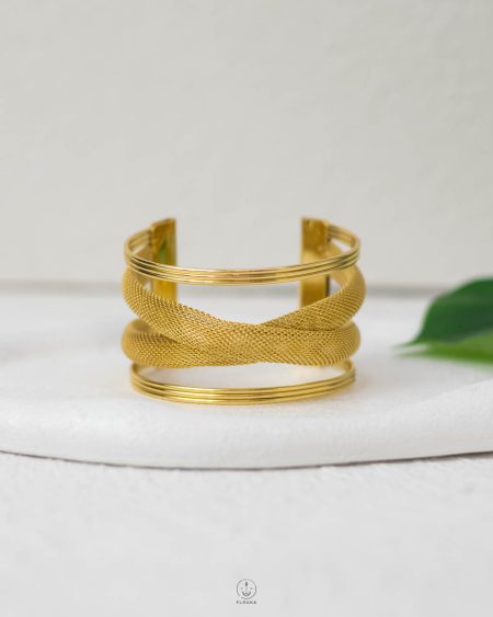 free size four layer gold chunky bangle