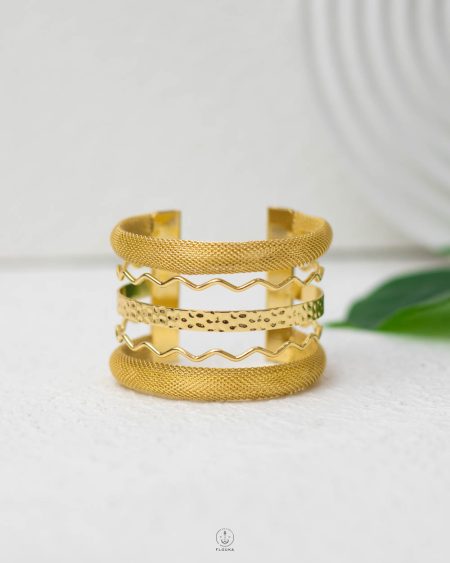 free size five layer gold chunky bangle