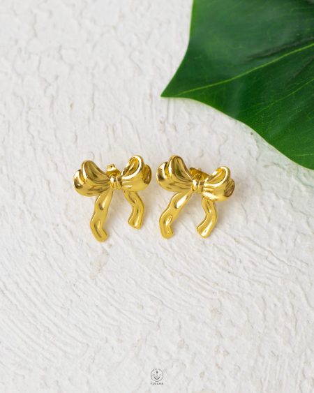 gold tie earring