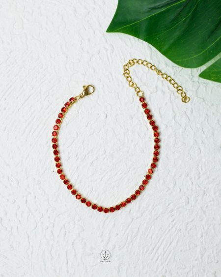 4mm red tennis bracelet