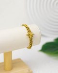 gold space star figaro bracelet