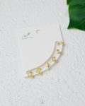 gold space star earring set