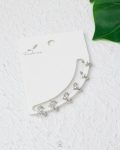 silver space star earring set