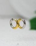 gold & silver circle earring