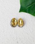 double layer silver & gold earring