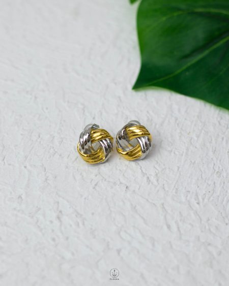 mix silver & gold tie earring