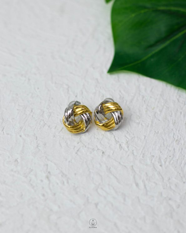mix silver & gold tie earring