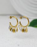many Eye tear gold & silver earring
