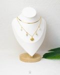 double layer seashell & snake gold necklace