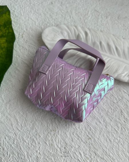 mini metallic purple bag