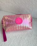 metallic hot pink make up bag