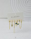 Turquoise struas gold earring set