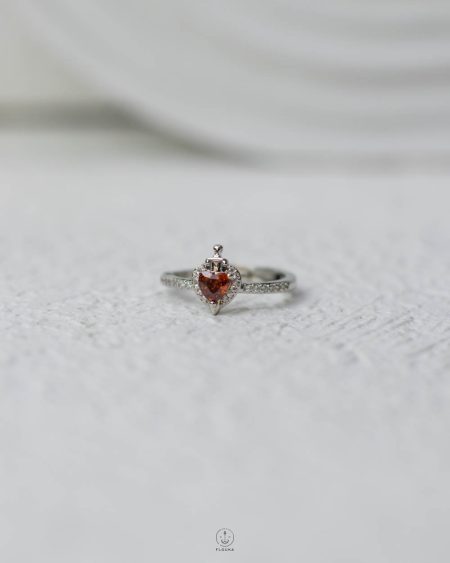 free size heart & sward ring