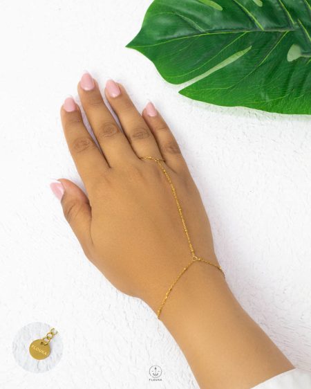 many gold ball hand chain bracelet