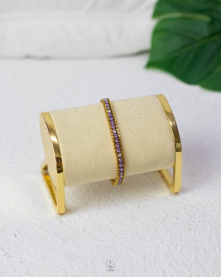 mix purple & gold tennis bracelet