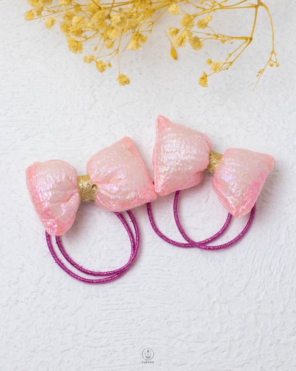 double Metallic light pink tie tokka