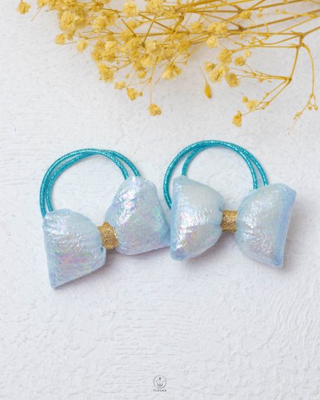 double Metallic baby blue tie tokka