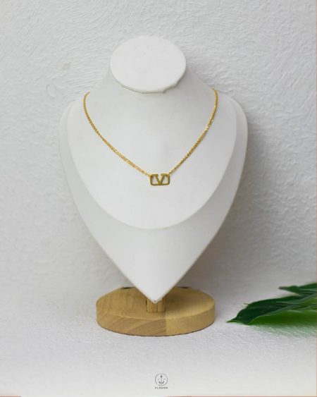 double layer gold valentino necklace