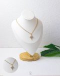 double layer gold space star silver necklace