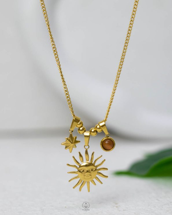 gold sun necklece