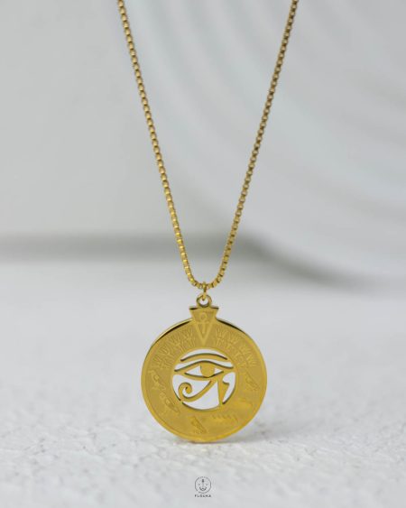 houras eye gold box necklace
