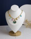 colorfull seastar & seashell gold necklace