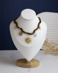 tiger fagbric gold sun shine necklace