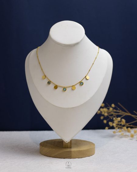 Turquoise cat eye mouse ball necklace
